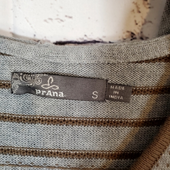 PrAna Mariette Gray Brown Organic Cotton Knit Hooded Sweater Dress Size S - Picture 11 of 13